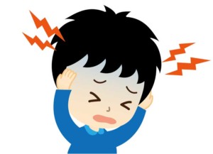 頭が痛い子供のイラスト