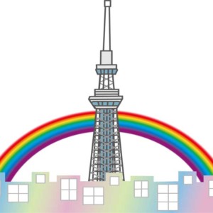 tokyo 虹とタワーのイラスト